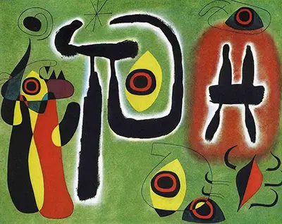 The Red Sun Gnaws at the Spider Joan Miro
